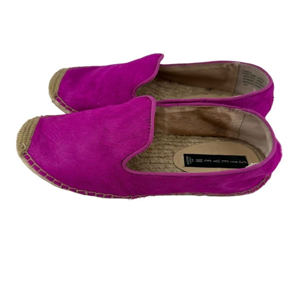 STEVEN by Steve Madden Espadrille Loafers Pink Calf Hair Size 8 Lanii Preppy
